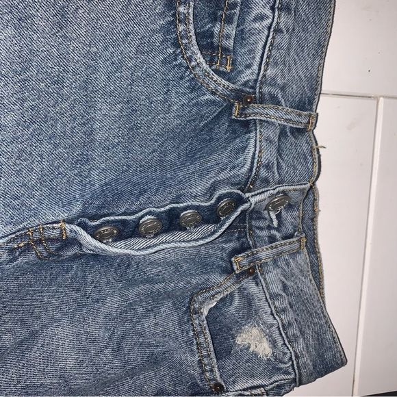 PacSun 100% Cotton High Rise Straight Distressed Jeans - Picture 16 of 16